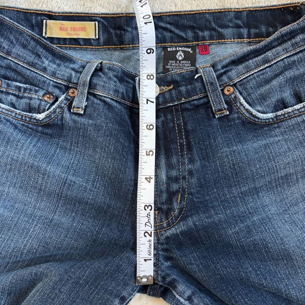 Red Engine Dark Blue Flare Jeans - Picture 9 of 9
